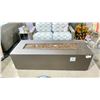 Image 1 : OW LEE FORMA 25"X65" OCCASIONAL HEIGHT PROPANE FIRE TABLE. SABLE WITH ESPRESSO GLASS.