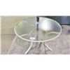Image 1 : TELESCOPE GARDEN GLASS TOPPED 48" DIAMETER PATIO TABLE WITH POWDER COATED ALUMINUM FRAME