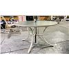 Image 3 : TELESCOPE GARDEN GLASS TOPPED 48" DIAMETER PATIO TABLE WITH POWDER COATED ALUMINUM FRAME
