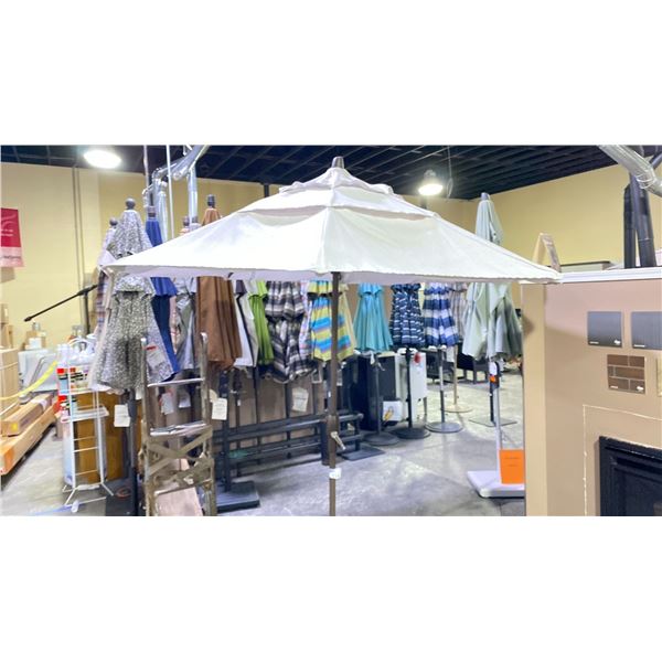 TREASURE GARDEN 9' DOUBLE VENTED PATIO UMBRELLA WITH AUTO TILT. NO BASE