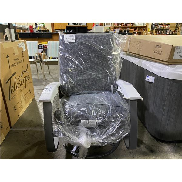 TELESCOPE CASUAL BELLE ISLE SWIVEL ROCKER. ALUMINUM FRAME