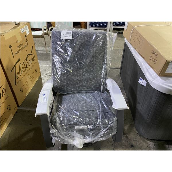 TELESCOPE CASUAL BELLE ISLE SWIVEL ROCKER. ALUMINUM FRAME