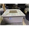 Image 2 : OW LEE CREIGHTON 42" SQUARE OCCASIONAL HEIGHT FIRE TABLE. DRIFTWOOD/VALENCIA TRULLO TILE TOP &