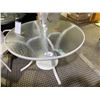 Image 1 : TELESCOPE CASUAL GARDENELLA 48" GLASS TOP TABLE. POWDER COATED ALUMINUM FRAME