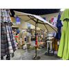 Image 2 : TREASURE GARDEN 9' OCTAGONAL UMBRELLA WITH AUTO TILT AND WEIGHTED BASE. BRONZE FRAME/KHAKI FABRIC