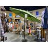 Image 2 : TREASURE GARDEN 9' OCTAGONAL UMBRELLA WITH AUTO TILT AND WEIGHTED BASE. BRONZE FRAME/KIWI FABRIC