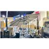 Image 2 : TREASURE GARDEN 10' CANTILEVERED OCTAGONAL UMBRELLA WITH WEIGHTED BASE. BLACK FRAME/STERLING FABRIC