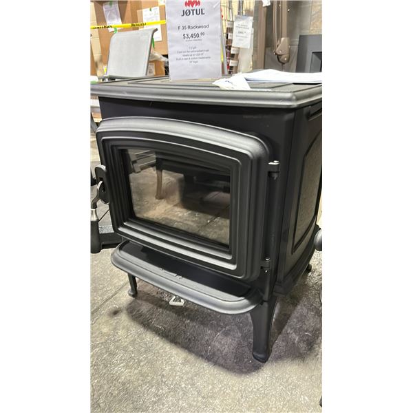 JOTUL F 35 ROCKWOOD WOOD STOVE. 1.2 G/H, CAST IRON FOR EXTRA RADIANT HEAT, HEATS UP TO 1200 SQ FT,