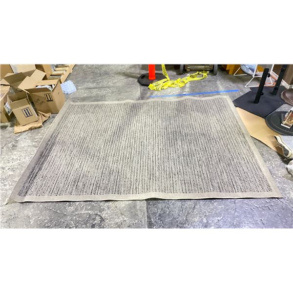 TREASURE GARDEN OUTDOOR RUG. FLAT WEAVE. 7'4"X5'3". PEBBLE COLOR. UV PROOF, WEATHERPROOF