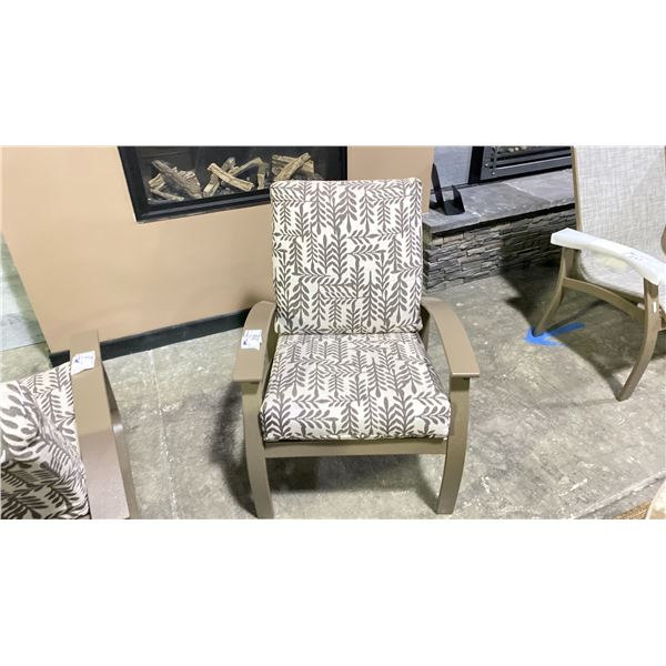 TELESCOPE CASUAL BELLE ISLE CUSHION ARM CHAIR COLOR CLIMBING VINES & BEACHWOOD FRAME. MARINE GRADE