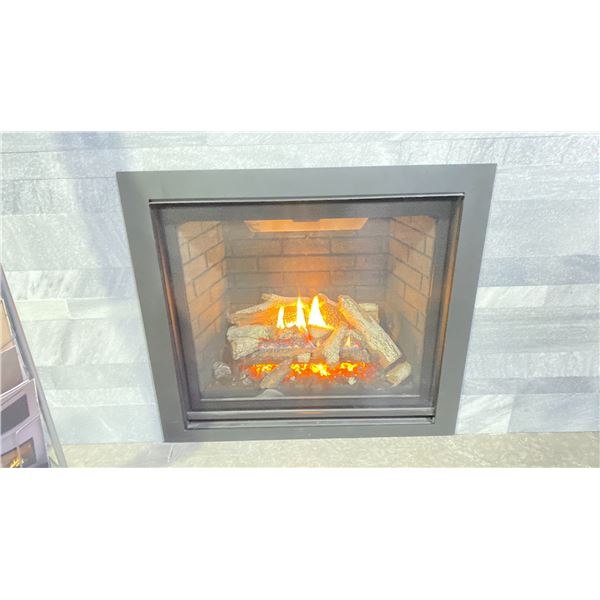 REGENCY GRANDVIEW G600EC ZERO-CLEARANCE GAS FIREPLACE. AS SHOWN WITH BIRCH LOG & CRUSHED GLASS,
