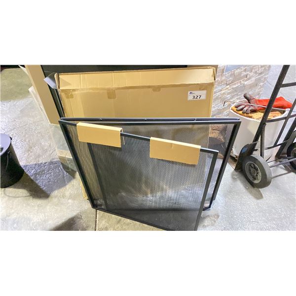 HINGED FIREPLACE SCREEN. FRONT PANEL IS 32 AND EACH SIDE IS 28" X 30"H