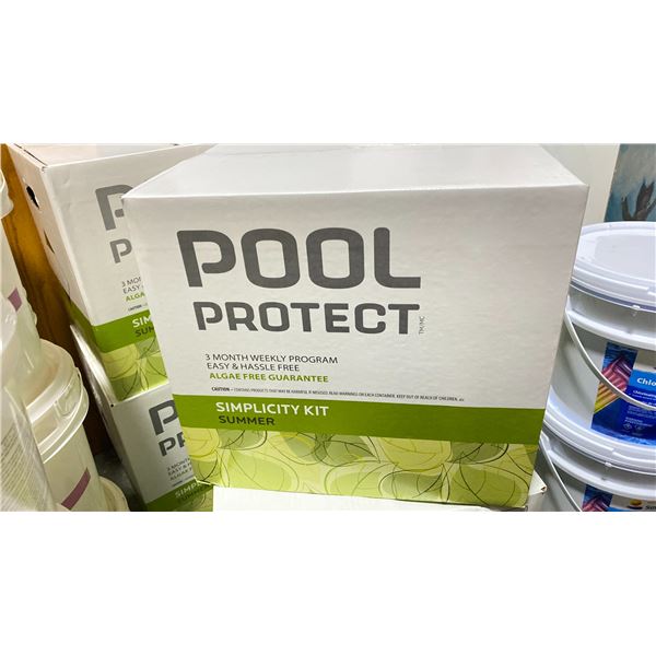 POOL PROTECT SIMPLICITY KIT. 3 MONTH SUPPLY, EASY AND HASSLE FREE. 12 ZAP 600 GRAM, 24 AQUAFOOT