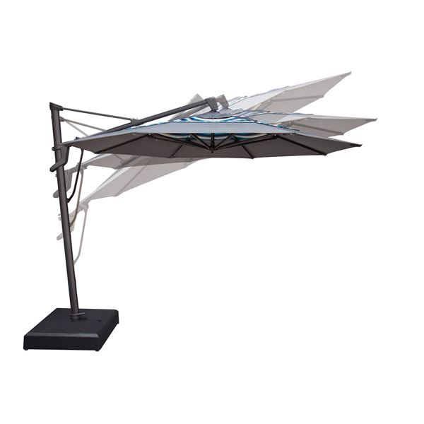 TREASURE GARDEN MODEL AG19-00-48913 10' CANTILEVERED UMBRELLA. BRONZE/VANCOUVER COAST-NEW IN BOX,