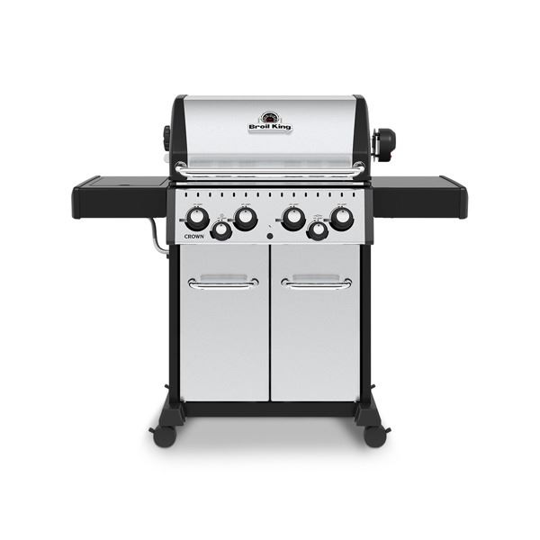BROIL KING CROWN S490 NAT GAS BBQ. STAINLESS STEEL. NEW IN BOX NOT ASSEMBLED.