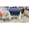 Image 3 : TELESCOPE CASUAL CUSHIONED ARM CHAIR. BLUE/WHITE WITH WARM GREY POLYMER COATED ARMS,