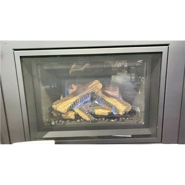 REGENCY ATMOSPHERE GI29LE INSET AS SHOWN WITH OAK LOG SET WITH GRATE AND EMBERS. 3 SIDED FACEPLATE,