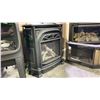 Image 2 : VALOR PRESICENT FREESTANDING GAS STOVE AS SHOWN WITH FLUTED BLACK LINER AND DRIFTWOOD LOG SET.