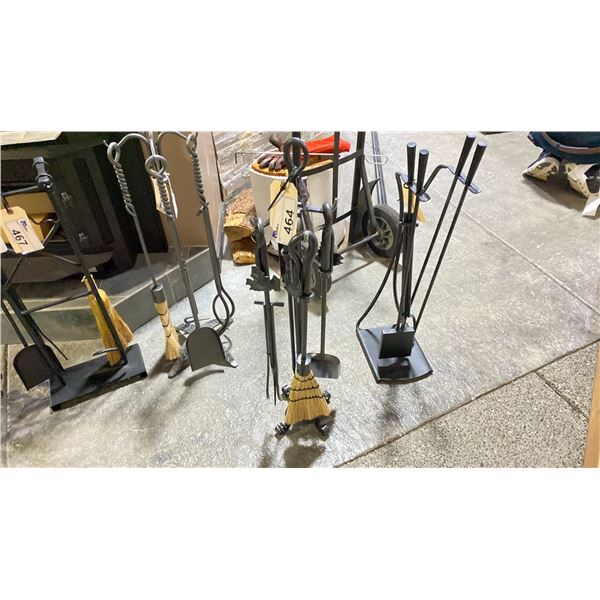 MAPLE LEAF GRAPHITE COLOR CAST IRON FIREPLACE TOOL SET RETAILS $499