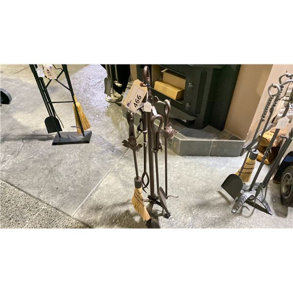 MAPLE LEAF BRONZE COLOR CAST IRON FIREPLACE TOOL SET RETAILS $499