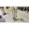 Image 2 : ROPE STYLE HEAVY DUTY IRON FIREPLACE TOOL SET RETAILS $399