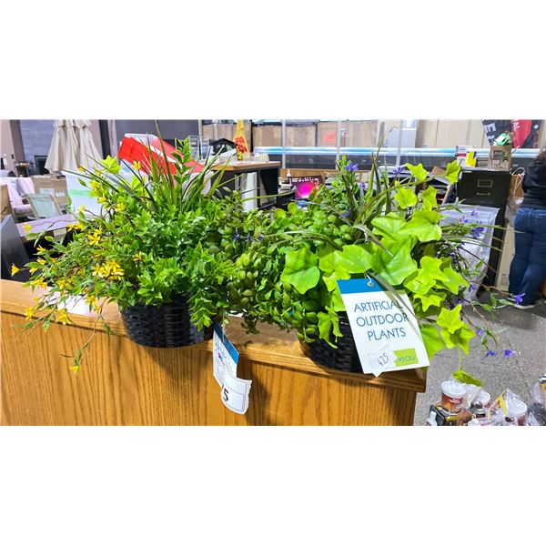 TWO ARTIFICIAL TABLE TOP PLANTS