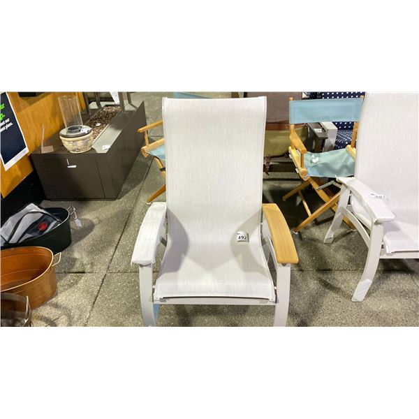 TELESCOPE CASUAL BEAUTIFUL BELLE ISLE SUPREME ARM CHAIR P874 SLING COLLECTION. FRAME FINISH WARM