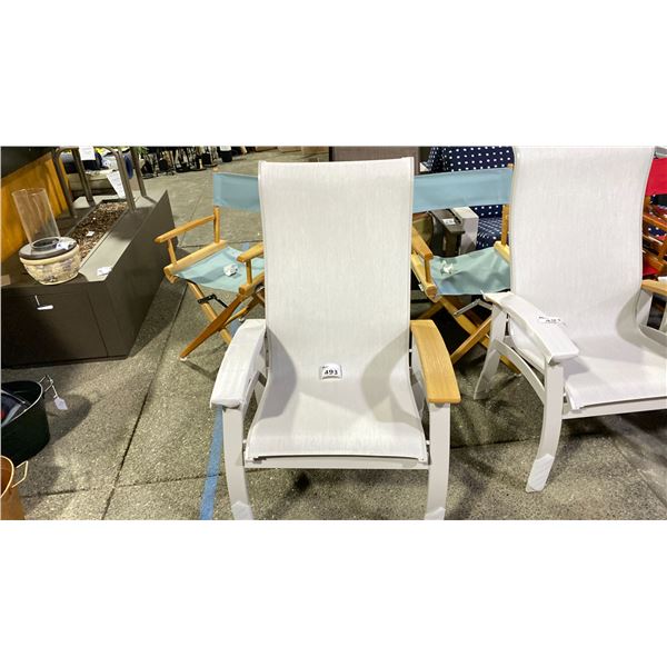 TELESCOPE CASUAL BEAUTIFUL BELLE ISLE SUPREME ARM CHAIR P874 SLING COLLECTION. FRAME FINISH WARM