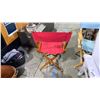 Image 2 : TELESCOPE WORLD-FAMOUS DIRECTOR CHAIR. RED FABRIC WOOD FRAMED