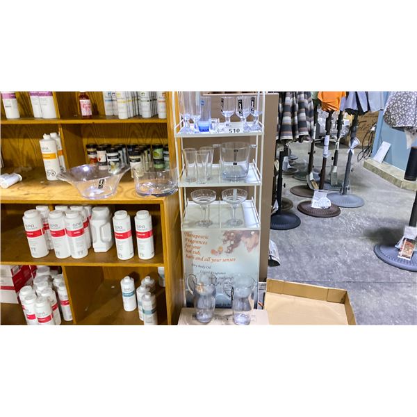 GROUP LOT ACRYLIC OUTDOOR ITEMS. WINE BUCKET, BOWLS, GLASSES, PITCHERS, SHOT GLASS