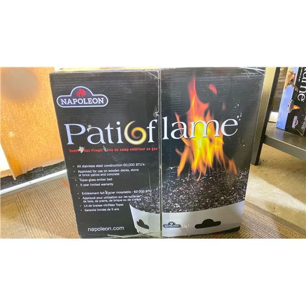 NAPOLEON PATIOFLAME OUTDOOR GAS FIREPIT. ALL STAINLESS STEEL CONSTRUCTION 60,000 BTU'S. APPROVED