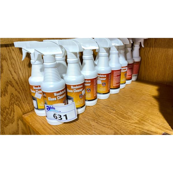LOT OF APPROX 16 BOTTLE WOODSTOVE GLASS CLEANER RETAIL $15/BOTTLE