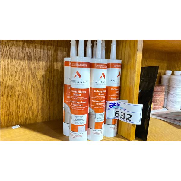 LOT OF APPROX 10 TUBES HI-TEMP SILICONE SEALANT RETAIL $20/TUBE