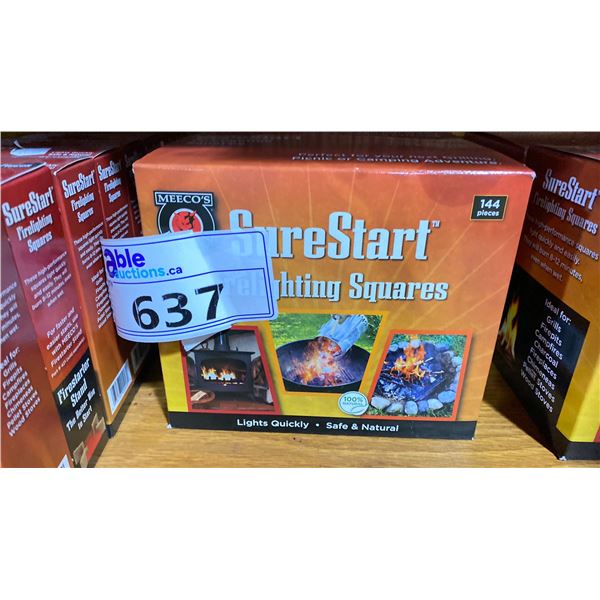 2 BOXES OF 144 PIECES PER BOX SURESTART FIRELIGHTING SQUARES