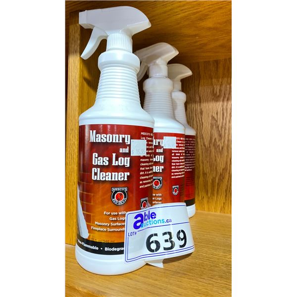LOT OF APPROX 3X32 OZ MASONRY AND GAS LOG CLEANER BOTTLES