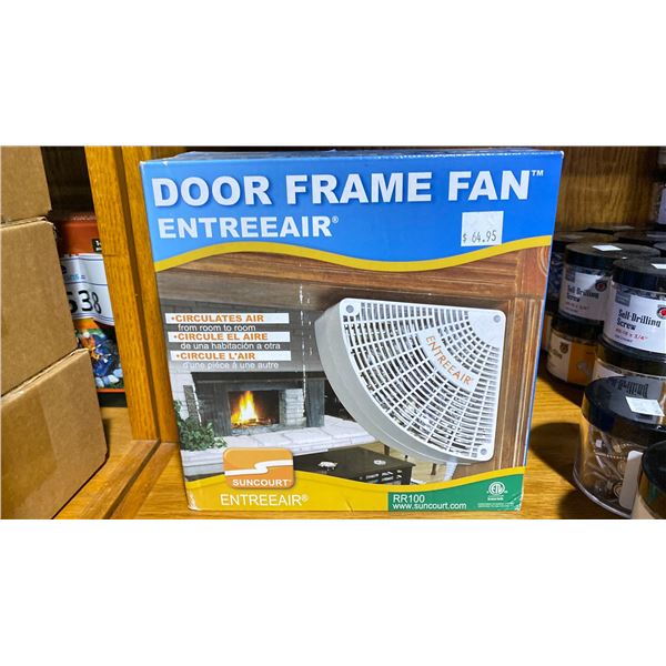 DOOR FRAME FAN BY SUNCOURT. CIRCULATES AIR FROM ROOM TO ROOM