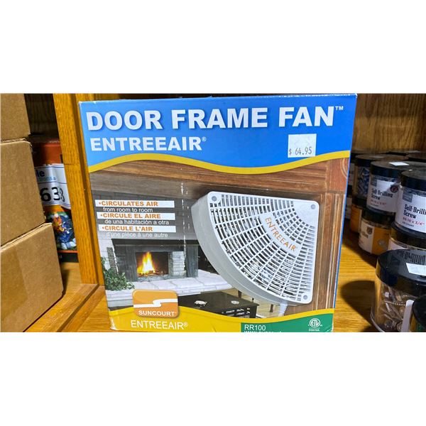 DOOR FRAME FAN BY SUNCOURT. CIRCULATES AIR FROM ROOM TO ROOM