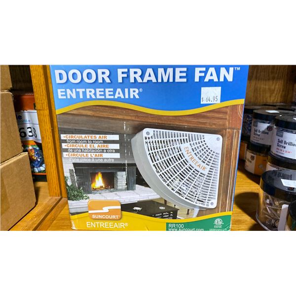 DOOR FRAME FAN BY SUNCOURT. CIRCULATES AIR FROM ROOM TO ROOM