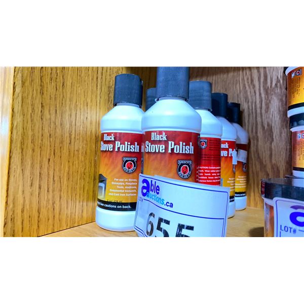 LOT OF 8 BOTTLES BLACK STOVE POLISH