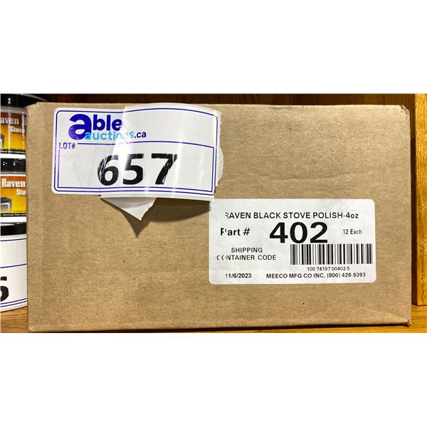 BOX OF 12 BLACK STOVE POLISH