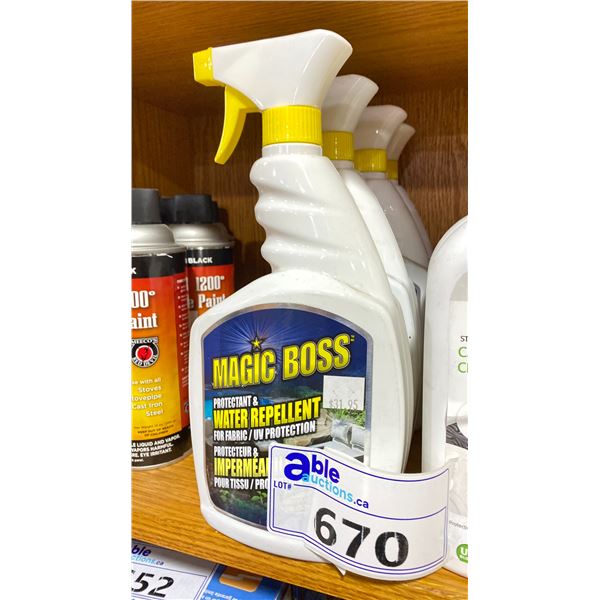4 BOTTLES MAGIC BOSS PROTECTANT AND WATER REPELLENT FOR FABRIC