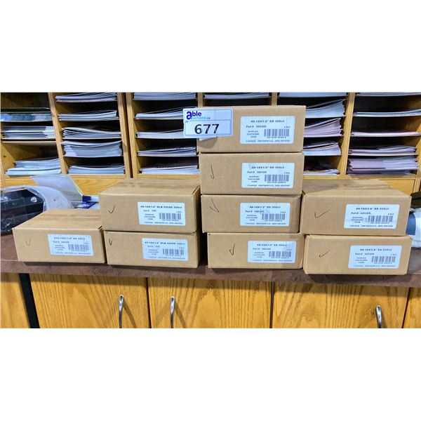 9 BOXES SCREWS. MOSTLY STAINLESS STEEL. 4 X #8-18 X 1/2", 2 X #8-18 X 3/4", 1 X #10-16 X 1-1/4", 2