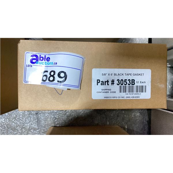 CASE OF 12 5/8"X6' BLACK TAPE GASKETS PART #3053B
