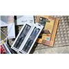 Image 3 : GROUP LOT CAST IRON GRIDDLE, STEAK KNIVES, CARVING KNIFE, CEDAR STEAK BOARD, LARGE SPATULA, BBQ
