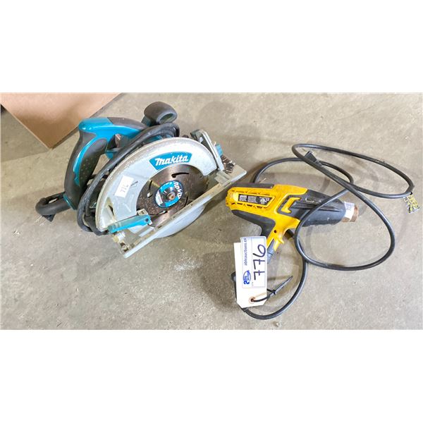 MAKITA CIRCULAR SAW AND WARNER HEAT GUN WITH LED DISPLAY