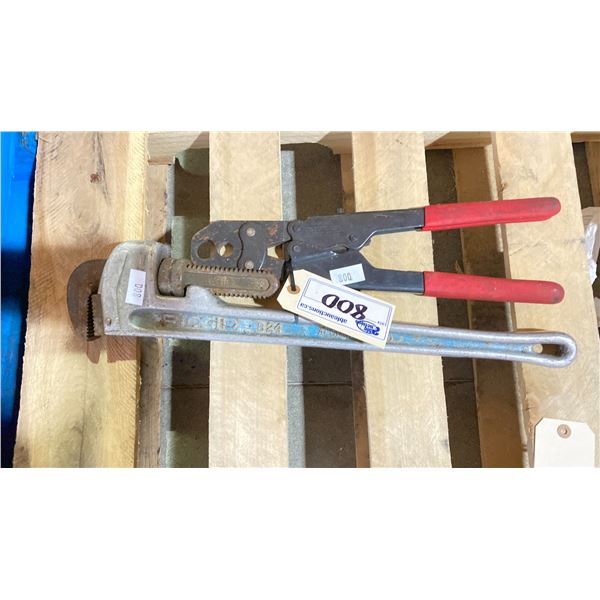 RIDGID 24" PIPE WRENCH AND 1/2/3/4" PEX TOOL