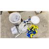 Image 1 : ROOFERS SAFETY BUCKET FULL BODY HARNESS, SHOCK ABSORBING LANYARD, 50' LINE WITH SNAP HOOK, REUSABLE