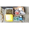 Image 1 : GROUP LOT FULL BIN #8X3" DECK SCREWS, BOX OF ASST SCREWS SOME ARE STAINLESS