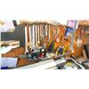 Image 3 : GROUP LOT- CONTENTS OF TOOL BENCH ON WEST WALL. INC PAINTS, COMBINATION WRENCHES, SCREWDRIVERS,