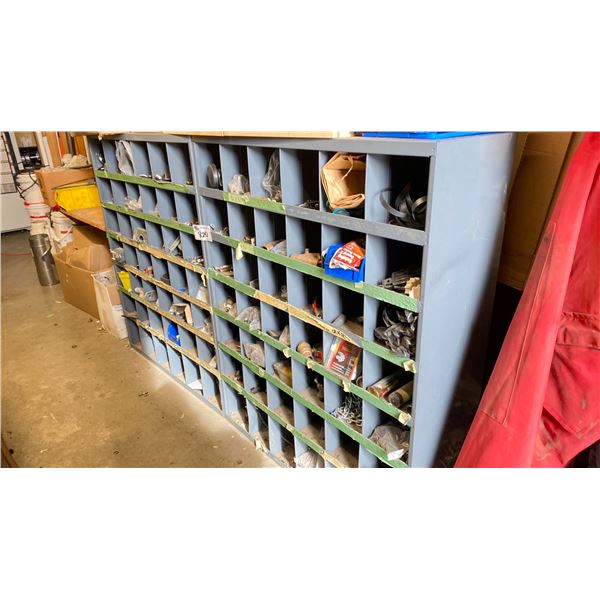 2 METAL PARTS BINS. 35 BINS EACH INCLUDING ASST HARDWARE